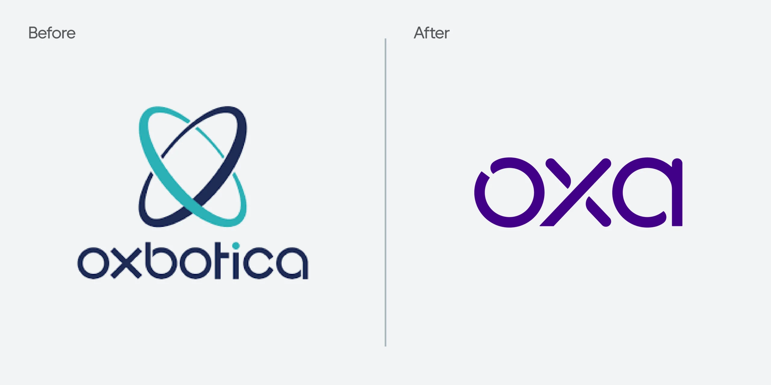 Oxa-Before-After Before and after: Oxbotica logo alongside the Oxa wordmark.